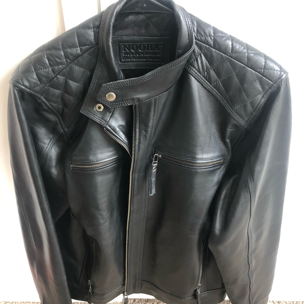 Black Custom Lambskin Leather Jacket(M)